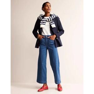 BODEN High Rise Front Seamed Wide Leg Jeans Vintage Blue Size 31